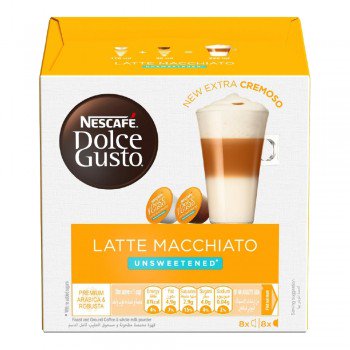 Nescafe Dolce Gusto Latte Macchiato Unsweetened - 1 Packs (16 Capsules, 16 Cups)